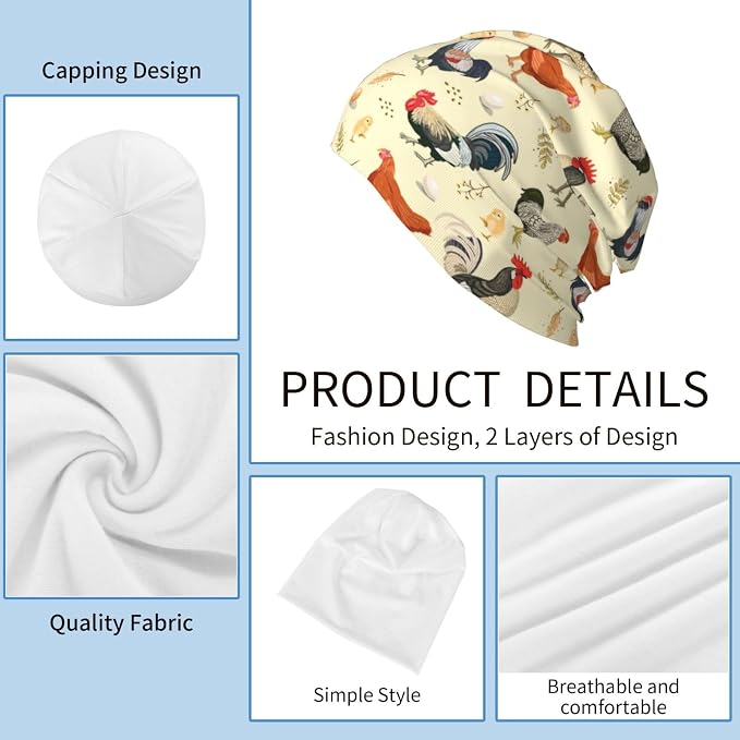 Beanie Hat Skull Cap Chemo Hat Slouchy Cap Headwear Stretch Knitted Hats - Image 4