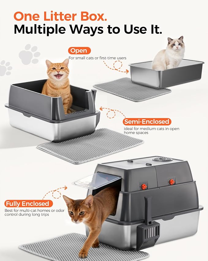 GTPLAYER XXL Stainless Steel Cat Litter Box - Image 8
