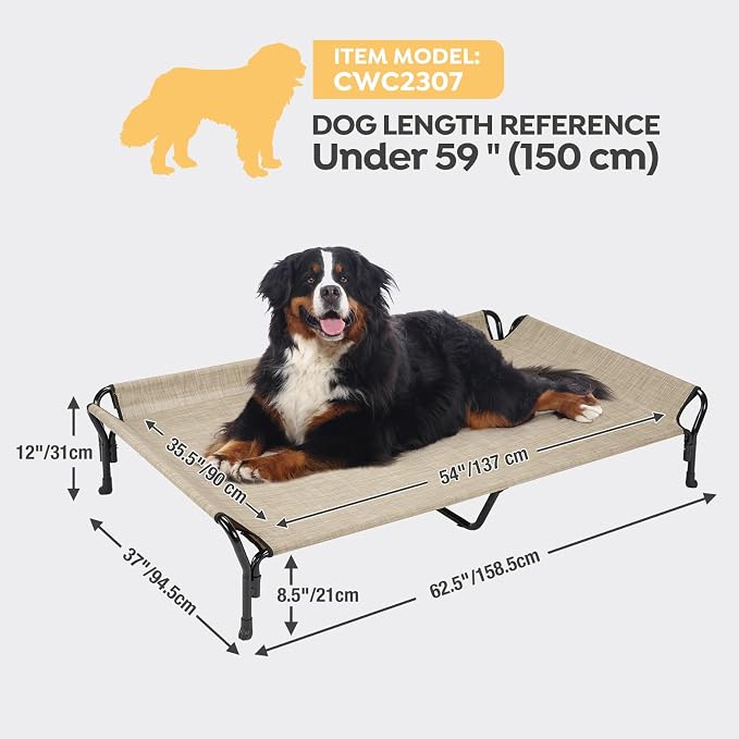 Veehoo Cooling Elevated Dog Bed, Guardrail Raised Pet Cot, Indoor & Outdoor XXL - Image 3