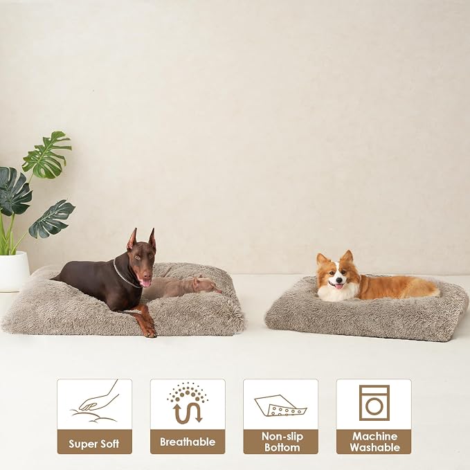 EHEYCIGA Fluffy Dog Crate Bed for Extra Large Dogs, Plush Faux Fur Crate Pad - Image 8