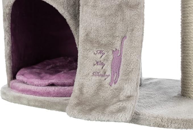 TRIXIE My Kitty Darling Castle Condo, Plush Cat Tree, Sisal Scratching Post - Image 8