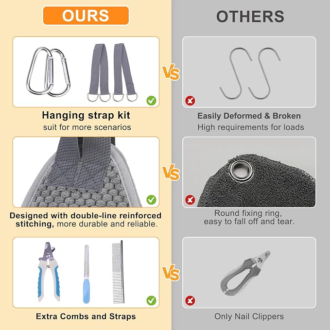 BEAUTYZOO Dog Grooming Hammock for Small Dogs Cat- Dog Sling for Nail - Image 4