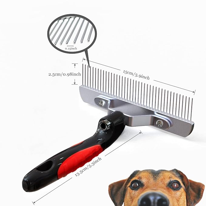 Dog Brushes for Grooming Large Dogs, Undercoat Dog Rake Long Hair Pet Comb Pet - Image 5