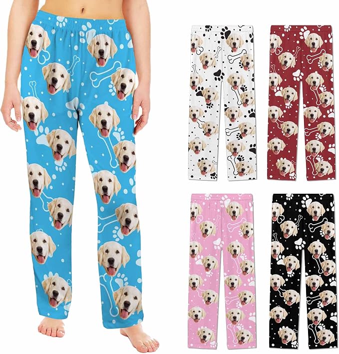 Custom Pajama Pants Women Personalized Face Pajamas Bottom Couple Pajama Pants by MYESCUSTOM