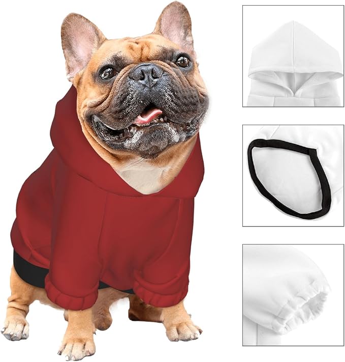 Custom Dog Hoodie for Small Pets, Personalized Photo Text Pet Warm Pullover - Image 3