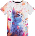 Funnycokid Girls Shirts Cat T Shirt Size 5-12 Clothes by Funnycokid