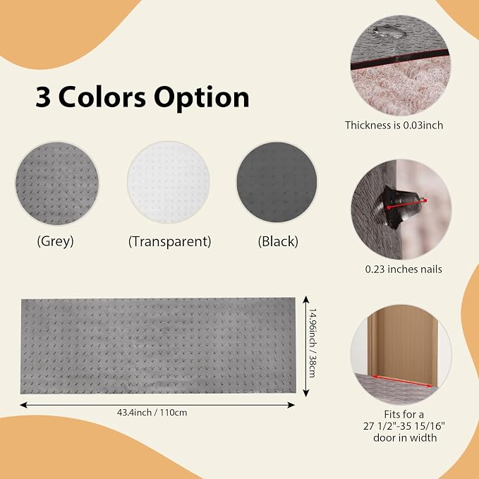 Carpet Protector for Pets Cat Carpet Protector for Doorway, Anti Scratch Under - Image 2