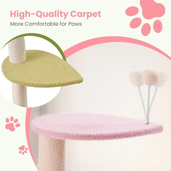 Max & Marlow Cat Tree Floor to Ceiling Cat Tower Height 95-108" Adjustable - Image 5