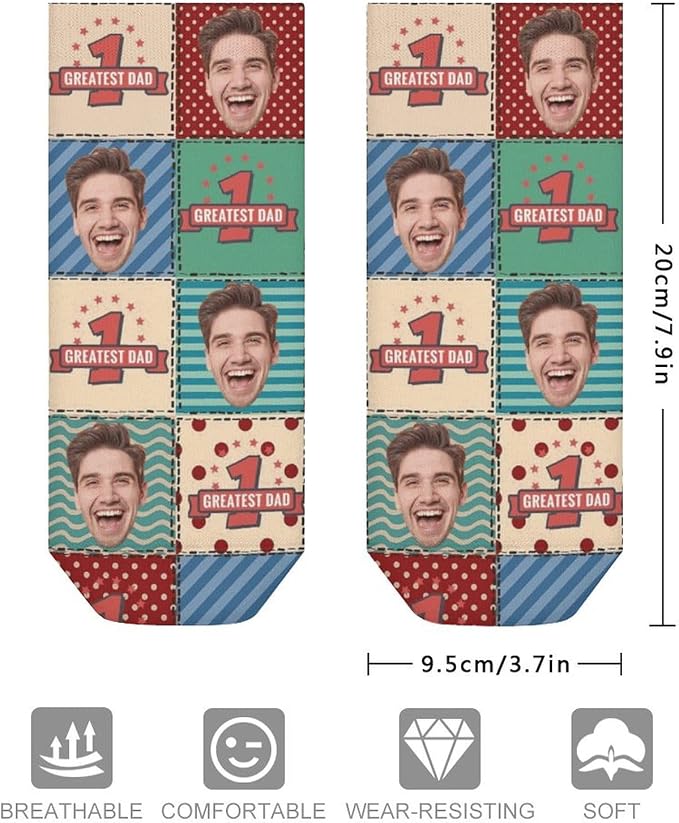Personalized Ankle Socks with Face Custom Photo Socks Low Cut Ankle Socks - Image 3