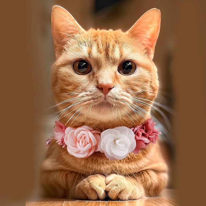 2 Pack Cat Collar Pink Floral - Image 4