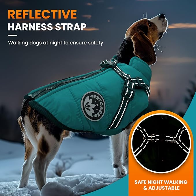 PETCARE Winter Dog Coat with Harness Built in Waterproof Dog Jackets Warm Pet - Image 3