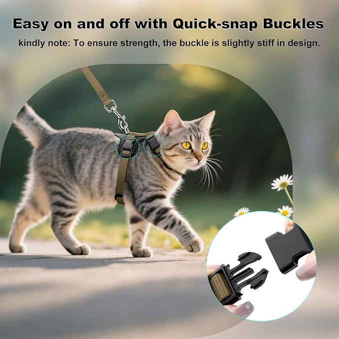 Plutus Pet Adjustable Cat Harness and Leash Set, Quick Release, Escape Proof - Image 4