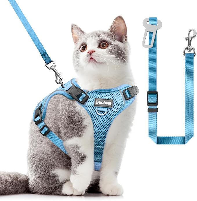 Cat Harness and Leash for Walking, The Upgrade Can be Adjusted in Four by BECHTEL