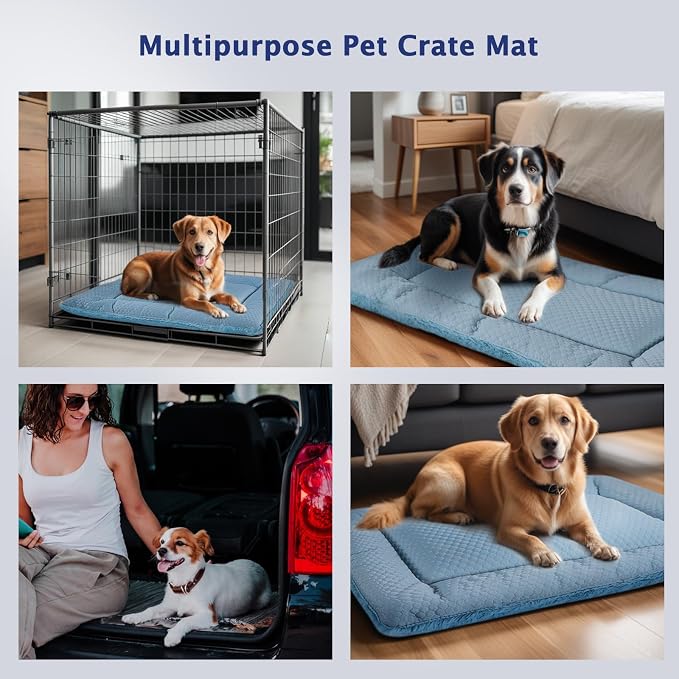 Dog Bed Mat, Crate Pad Reversible, Soft Kennel Pad, Washable Dog Crate Mat - Image 4