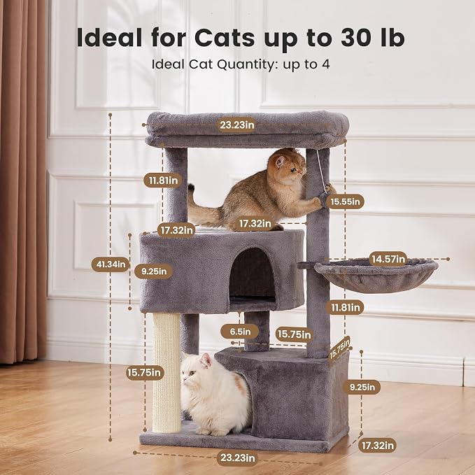 Gardner Pet 41" Tall Cat Tree for Large Cats, Heavy Duty Cat Trees Towers - Image 2