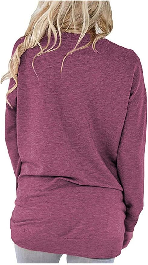 Akihoo Womens Casual Long Sleeve Tunic Tops Crew Neck Shirt Blouses - Image 2