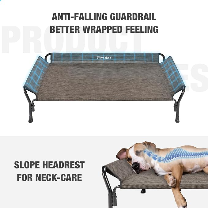 Veehoo Cooling Elevated Dog Bed, XL Raised Pet Cot - Image 2