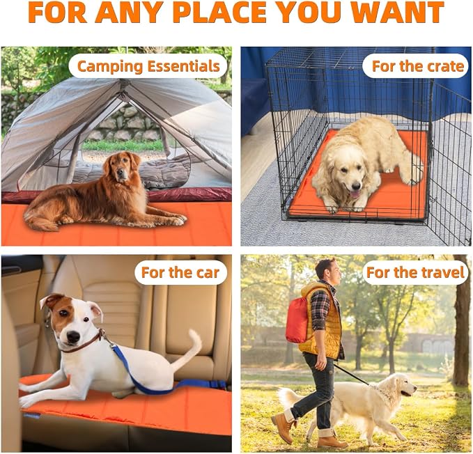 BDEUS 43x25In Large Size Outdoor Dog Bed, Waterproof & Portable Camping Travel - Image 2