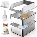 2PK Stainless Steel Litter Box by Suzzipaws