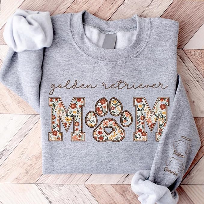 CHILLEVER Personalized Embroidered Dog Mom Sweatshirt, Dog Mama Crewneck - Image 7