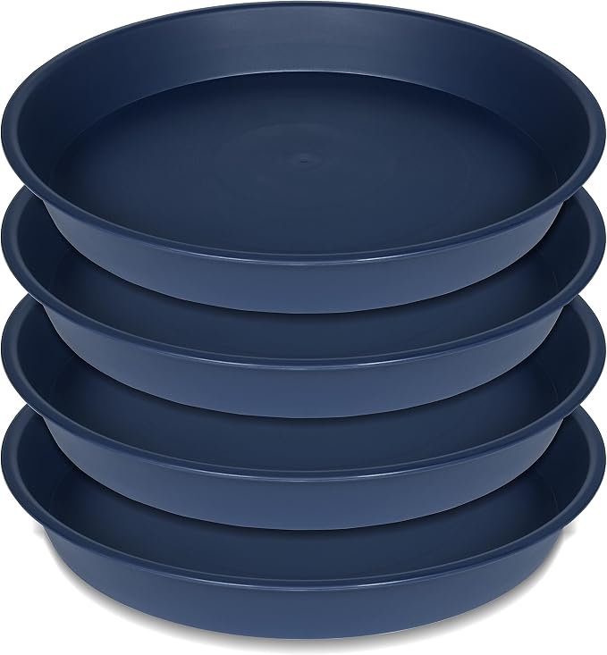 4 Pack of 16 17 inch Plant Saucer, 2.3" Depth, Heavy Duty Deep Plant Trays by Bleuhome