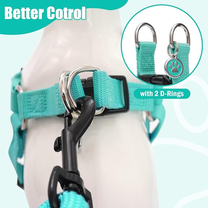 PUPTECK No Pull Dog Harness Soft Adjustable Basic Nylon Step in Puppy Halter - Image 5
