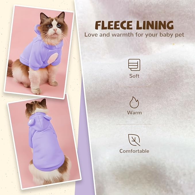 Small Dog Hoodie Soft Warm Fleece Fall Winter Dog Clothes Cute Puppy Sweaters - Image 3