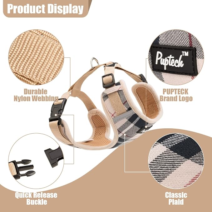 PUPTECK Small Dog Harness and Leash Set, No Pull Adjustable Puppy Cat Harness - Image 3