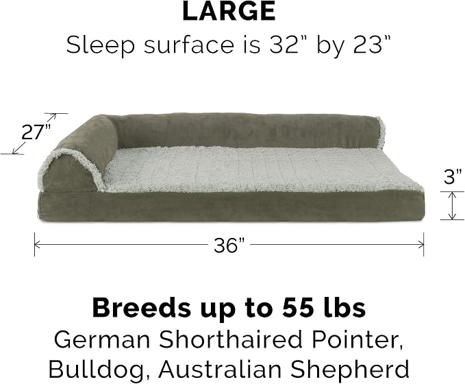 Furhaven Cooling Gel Dog Bed for Large/Medium Dogs w/ Removable Bolsters & - Image 2