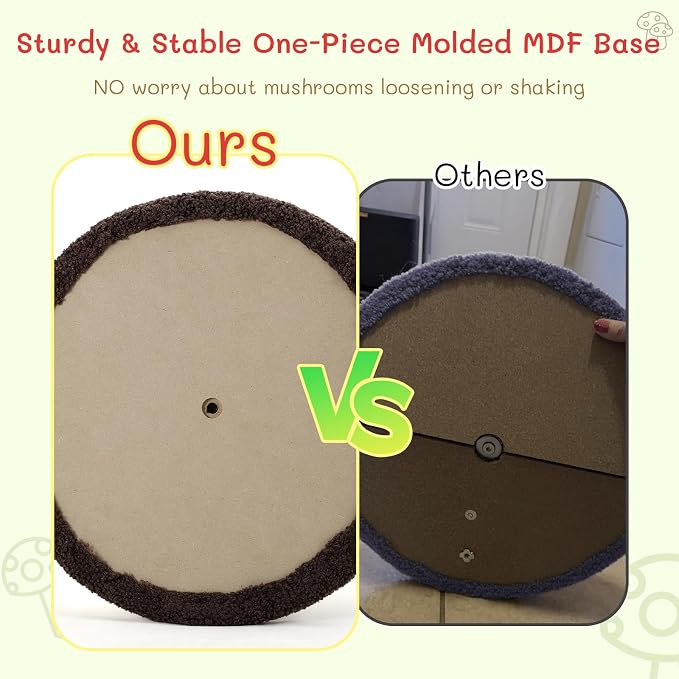 Cat Scratching Post Full Sisal Wrap Cat Tree Cute Mushroom Cat Tower Scratcher - Image 6