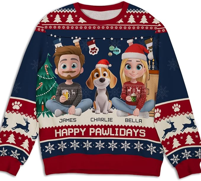 Wrappiness A Girl And Her Dog Christmas Sweatshirt by Wrappiness