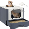 PawHut Cat Litter Box with Lid, Covered Large Cat Litter Box with Scoop by PawHut