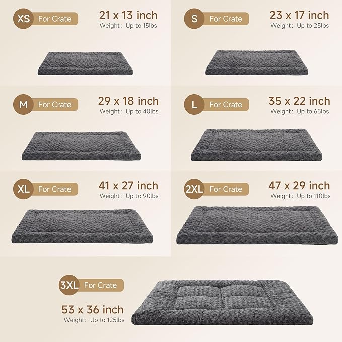 Washable Dog Bed Mat Soft Dog Crate Pad Fluffy Pet Kennel Beds Sleeping Mattress - Image 5