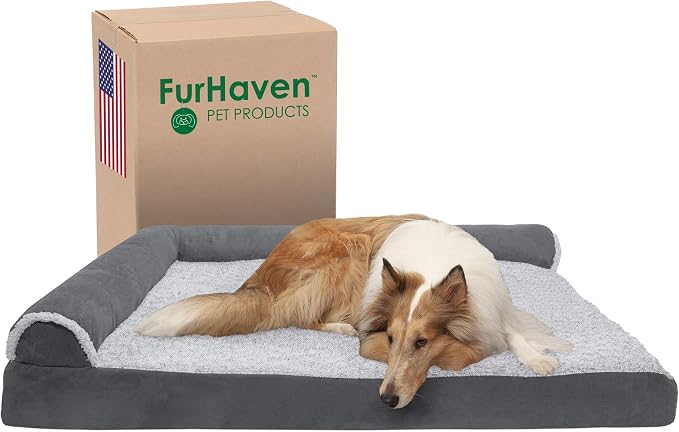 Furhaven Cooling Gel Dog Bed for Large Dogs w/ Removable Bolsters & Washable by FurHaven