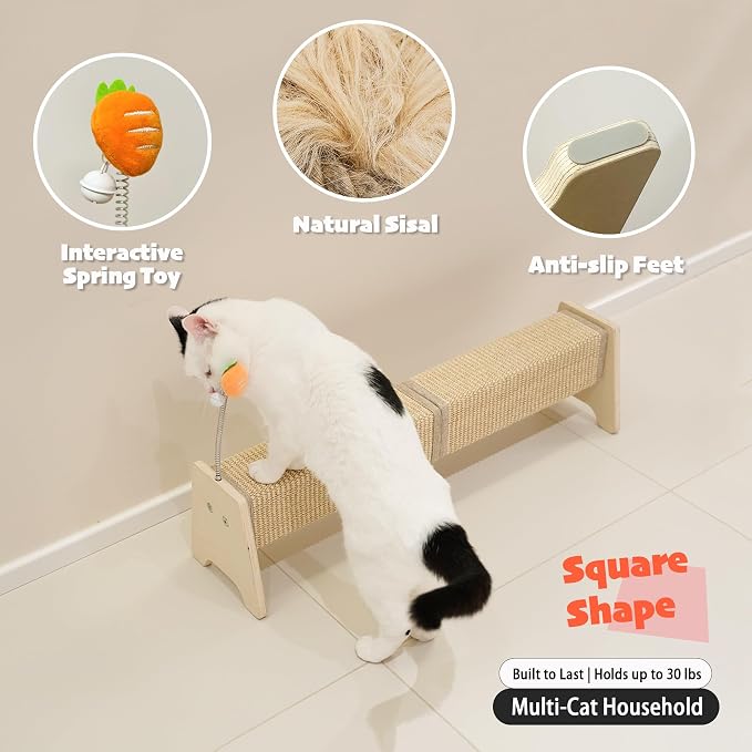 PETKARAY Horizontal Scratching Post, Large Cat Scratcher - Image 3