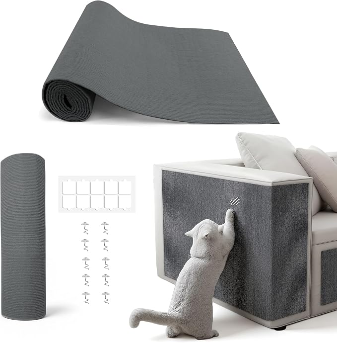 Cat Scratch Furniture Protector, 78.7" x 15.8" Cat Scratching Mat, Trimmable by PETSWEET