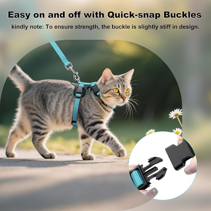 Plutus Pet Adjustable Cat Harness and Leash Set, Quick Release, Escape Proof - Image 4
