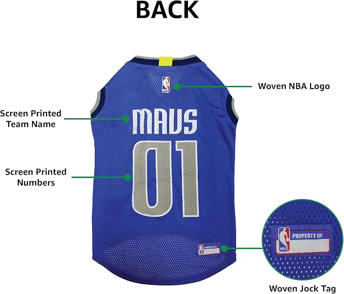 Pets First NBA Dallas Mavericks Dog Jersey, XX-Large- Tank Top Basketball Pet - Image 6