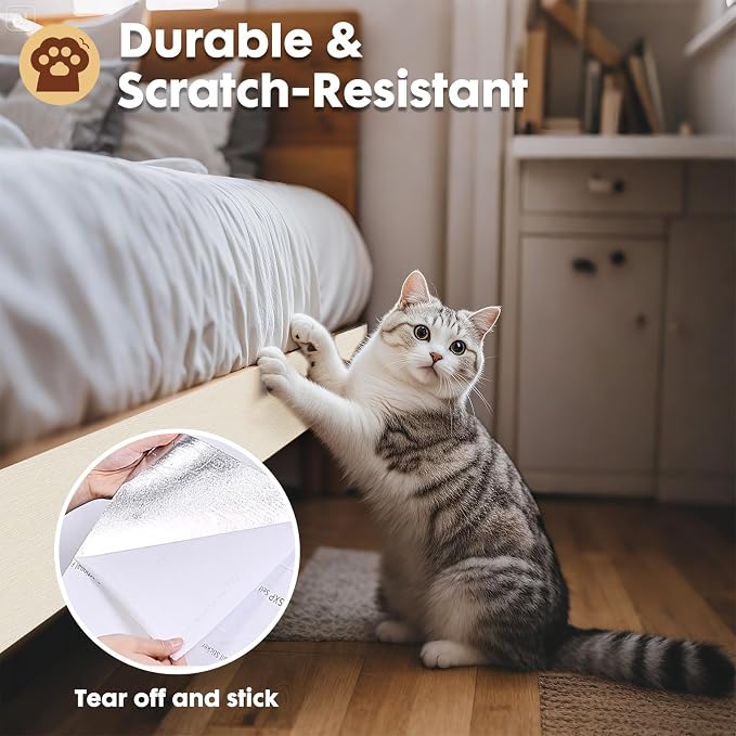 PowerKing Cat Scratch Furniture Protector, 78.7"x15.8" Self-Adhesive Cat - Image 4