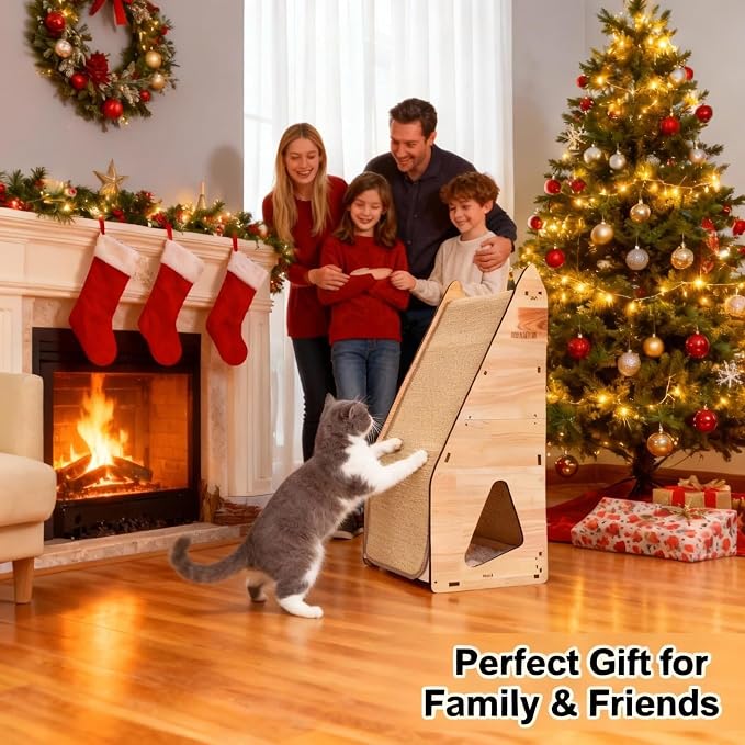 Enhanced Wood-Framed Cat Scratching Post: Large Sisal Cat Scratcher, Integrated - Image 2