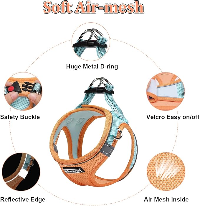Mercano Soft Mesh Dog Harness and Leash Set, No-Chock Step-in Reflective - Image 3