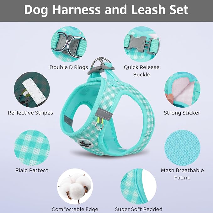 Gyuzh Dog Harness and Leash Set, Soft Mesh Breathable Small Dog Harness - Image 5