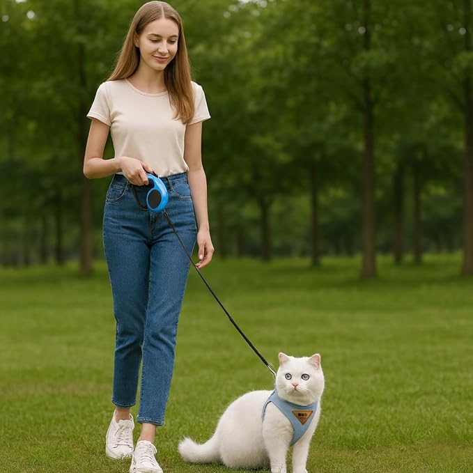 Cat Harness and Retractable Leash Set – Escape-Proof Adjustable Soft Air-Mesh - Image 6