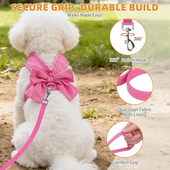 KOOLTAIL Small Dog Harness and Leash Set, Cute Puppy Vest Harnesses - Image 3
