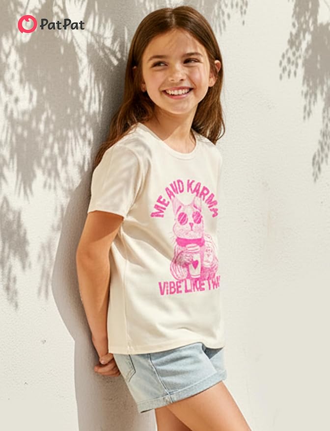 PATPAT Girls Crewneck Short Sleeve Graphic Tees Animal Print Shirts Cute Summer - Image 4