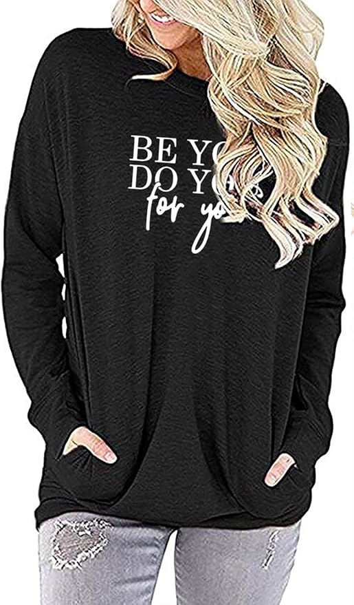 Akihoo Womens Casual Long Sleeve Tunic Tops Crew Neck Shirt Blouses - Image 4