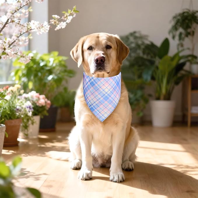 Spring Floral Dog Bandana for Large X-Large Dogs, Reversible 2 Patterns in 1 - Image 6