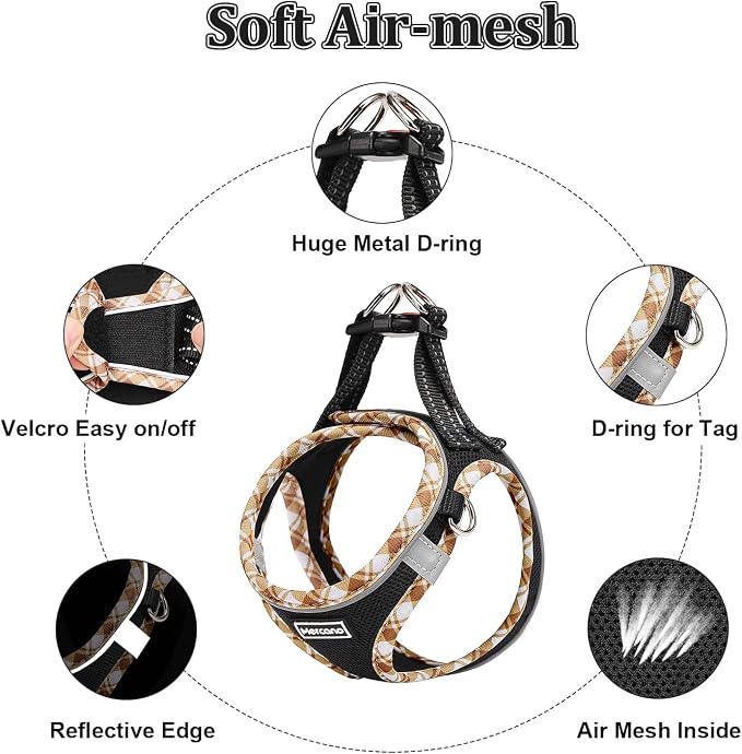 Mercano Soft Mesh Dog Harness and Leash Set, No-Chock Step-in Reflective - Image 3