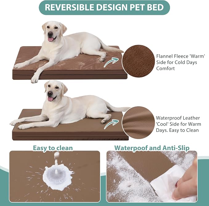 Waterproof XL Dog Beds Large Sized Dog, Orthopedic Washable Crate Pad 42 inch - Image 2