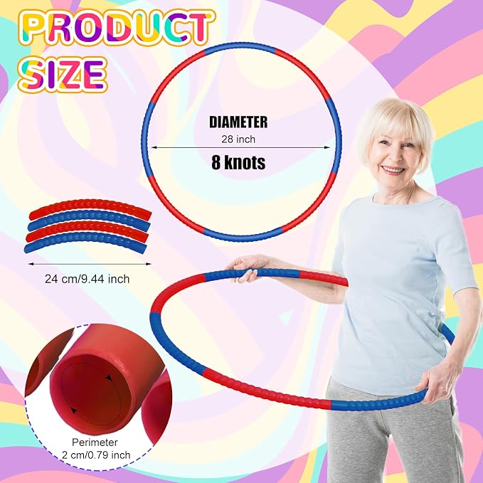 6 Pcs Exercise Hoop Detachable Fitness Rings Adjustable Plastic Toy Fitness - Image 3